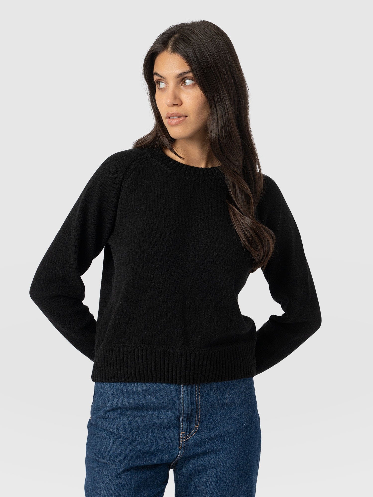Oxford Cashmere Jumper - Black - Women's Sweaters | Saint + Sofia® USA